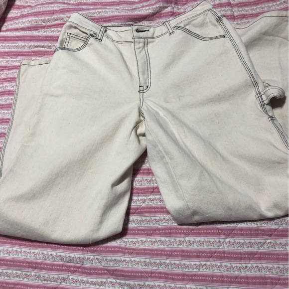 Twik Cream Denim with Black Accent cargo pants-size 27- new- for work or play - Picture 3 of 16